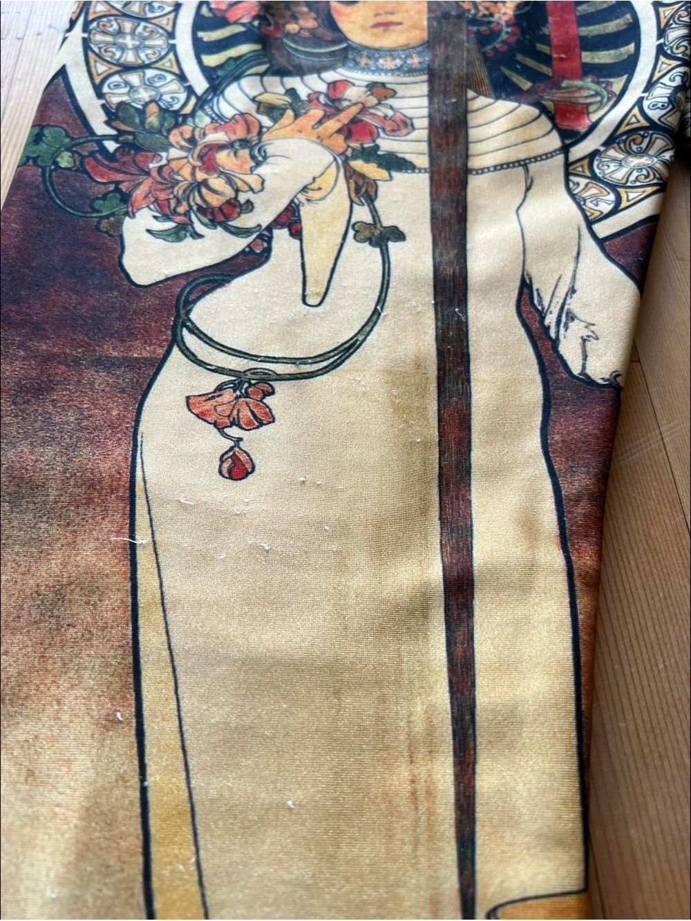 Blackmilk Vintage Art Nouveau Panel Leggings Medium - Cream, Brown, Gold - Picture 6 of 9